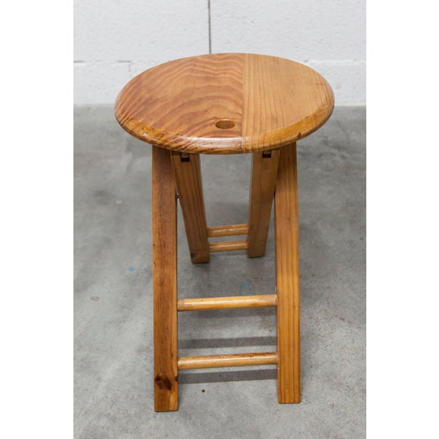 Folding Stool in Pine by Roger Tallon, 1960 For Sale - Image 3 of 15
