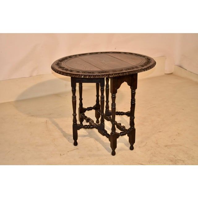 19th Century 19th Century Carved Oak Gate-Leg From England For Sale - Image 5 of 10