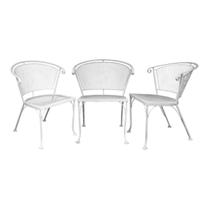 Mid 20th Century Wire Garden Chairs Set of 3