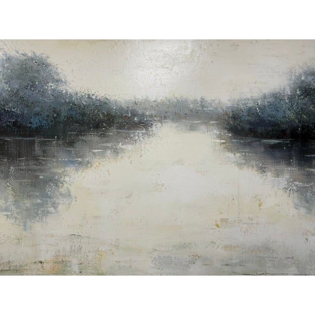 Atmospheric Abstract Water Scene - Large Square Canvas For Sale - Image 10 of 10