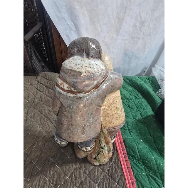 Late 20th Century Late 20th Century Lladró “Children in Winter Embrace” Spanish Porcelain Figurine, 12” Tall For Sale - Image 5 of 5