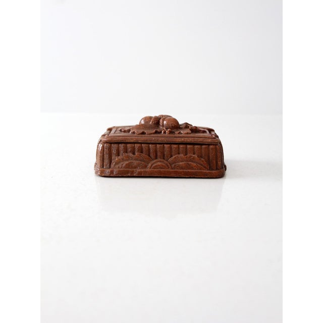Cabin Vintage Syroco Style Faux Bois Acorn Box For Sale - Image 3 of 9