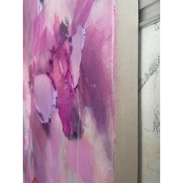 "Blame It on the Twilight" Dimensional Abstract in Plum and Orchid For Sale - Image 11 of 12