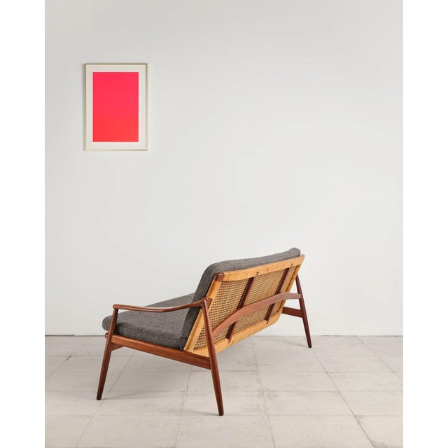Wood Teak Sofa with Cane Webbing, 400 Series by Hartmut Lohmeyer for Wilkhahn, Germany, 1960s For Sale - Image 7 of 18