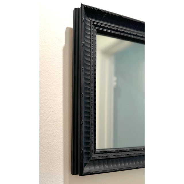 1950s Small Ebonized Wood Mirror -Ready to Hang For Sale - Image 5 of 11