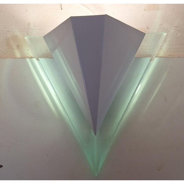 White Vintage Wall Lamp with Acrylic Glass and White Metal Shade by Vrieland Design, 1990s For Sale - Image 8 of 8