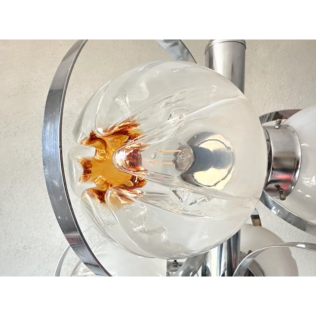 Orange Vintage Sputnik Light from Mazegga, 1970s For Sale - Image 8 of 17