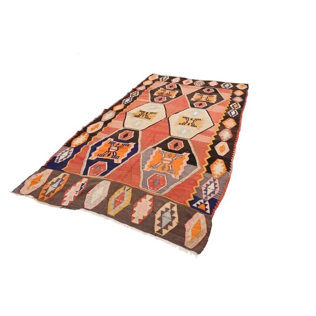 Traditional Mid 20th Century Vintage Turkish Kilim Rug For Sale - Image 3 of 7