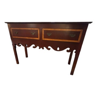 1940s Queen Anne Style Server/Sideboard With Two Tone Wood Front For Sale