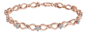 10K Rose Gold Plated .925 Sterling Silver 1/2 Cttw Diamond Infinity Link Tennis Bracelet (H-I Color, I2-I3 Clarity) -7”