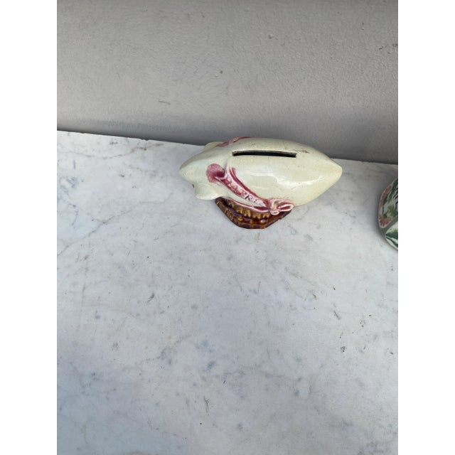 1910s Majolica Onnaing Hot Air Balloon Money Bank Box, Circa 1900 For Sale - Image 5 of 7