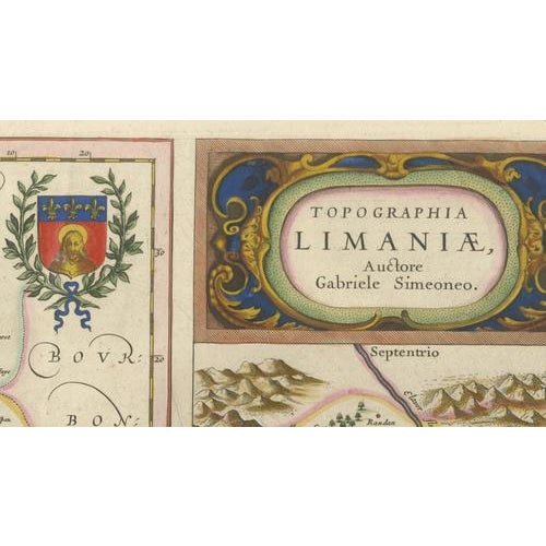 Antique Map of Limousin and Limagne from Blaeu, France, 1642 For Sale - Image 9 of 11