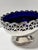 Antique Silver Plate Pierced Pedestal Bowl With Cobalt Blue Glass Liner For Sale - Image 4 of 7