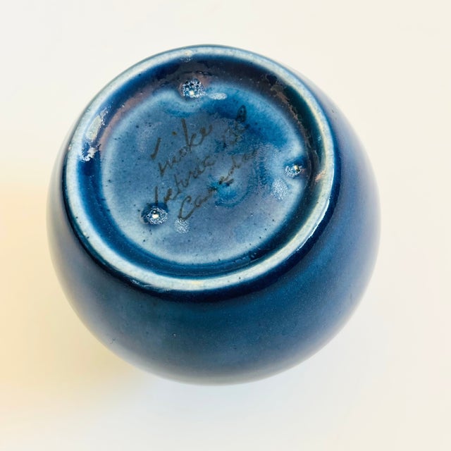 Ceramic Blue Studio Pottery Bud Vase - Canada For Sale - Image 7 of 7