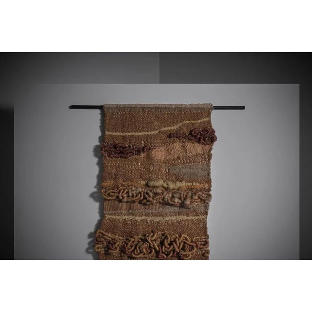 Hand Woven Textured Wall Tapestry, Belgium, 1970s For Sale - Image 10 of 11
