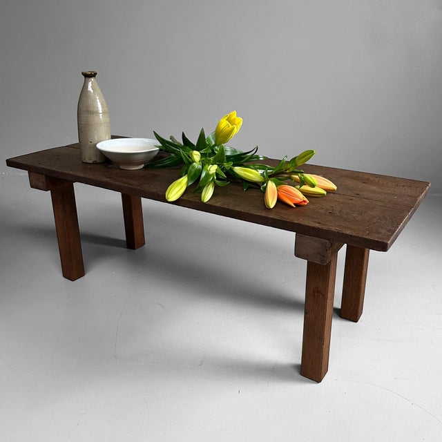 1920s Taishō Minimalist Low Wooden Table, Japan, 1920s For Sale - Image 5 of 13