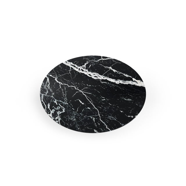 Contemporary Ocel Round Dining Table in Nero Maquina Marble from Stone Valley For Sale - Image 3 of 5