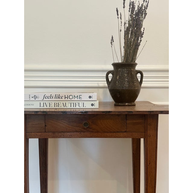 19th Century French Rustic Side Table With Drawer For Sale - Image 9 of 12