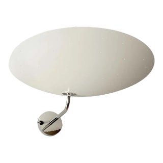 Pierre Disderot Model #2059 Large Perforated Wall Lamp in White and Chrome For Sale