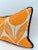 Orange Velvet Botanical Linen Print Pillow For Sale - Image 9 of 11
