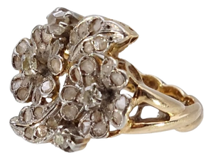Art Nouveau 9 Karat Gold and Rock Crystal Ring, Spain, 1930s