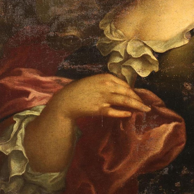 Portrait of a Noblewoman, Oil on Canvas, Framed For Sale - Image 5 of 11