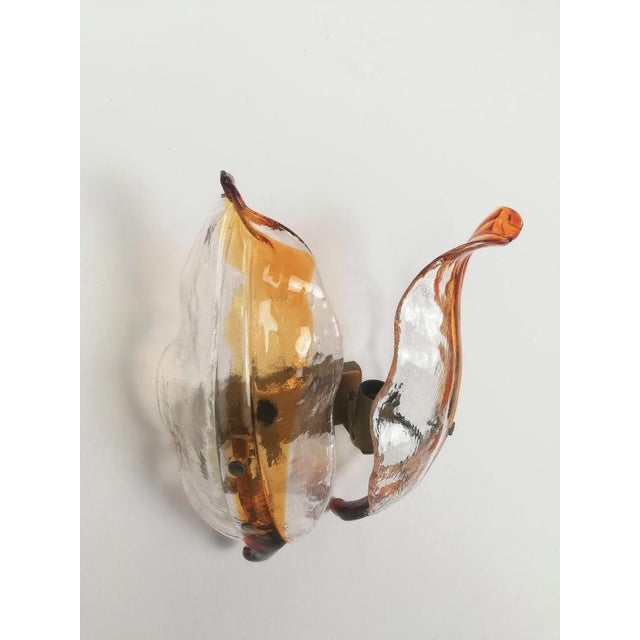 Leaf-Shaped Murano Glass Sconces from La Murrina, Italy, 1970s, Set of 3 For Sale - Image 6 of 18