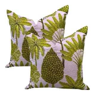 Pair of 24'' Ann Gish Majorelle Leaf Pillows For Sale