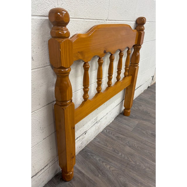 Late 20th Century Vintage Twin Size Cannonball Spindle Headboard Bedframe For Sale - Image 5 of 8