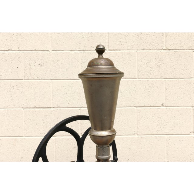 Farmhouse Antique Tall Standing Coffee Grinder | Cast Iron Wheel & Solid Pine Cabinet | Industrial Country Store Mill For Sale - Image 3 of 18