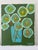 Modern Abstract Floral Acrylic Painting – Teal Flowers on Green Canvas For Sale In Atlanta - Image 6 of 8