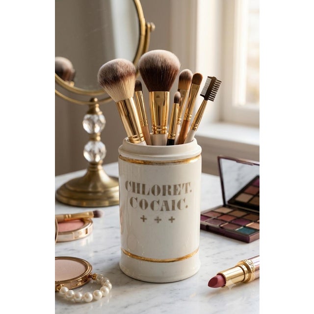 English Cocaine Apothecary Jar, Antique Porcelain - Cocaine Hydrochloride “Chloret. Cocaic. +++”, C. 1880–1920 - Highly Collectible See Pics! For Sale - Image 3 of 6