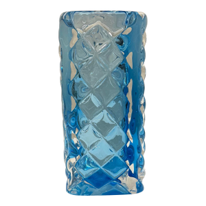 Studio a by Global Views Tall Quilted Hand-Blown Polish Art Glass Vase in Light Blue