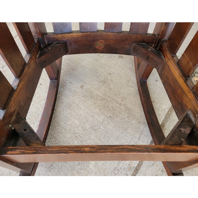 Fine Mission Oak Rocking Chair Circa. 1910 For Sale - Image 16 of 18