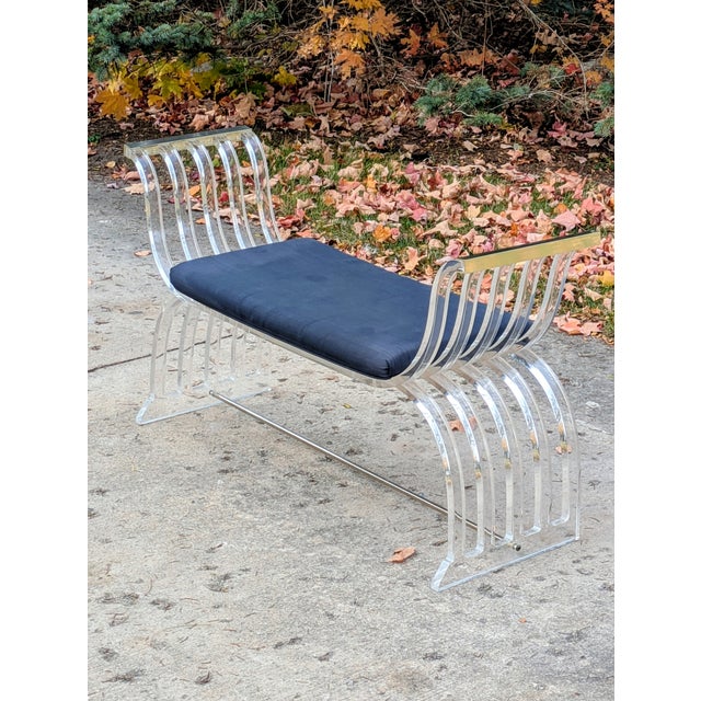 Late 20th Century Lucite Bench by Hill in the Style of Charles Hollis Jones For Sale In Detroit - Image 6 of 9