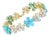 Nina Zhou Turquoise Moonstone Diamond Cherry Blossom Bracelet in 14k Yellow Gold For Sale