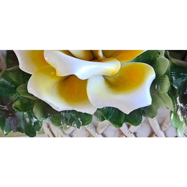 1970s Nuova Capodimonte Grand Porcelain Centerpiece With Doves & Roses For Sale - Image 12 of 17