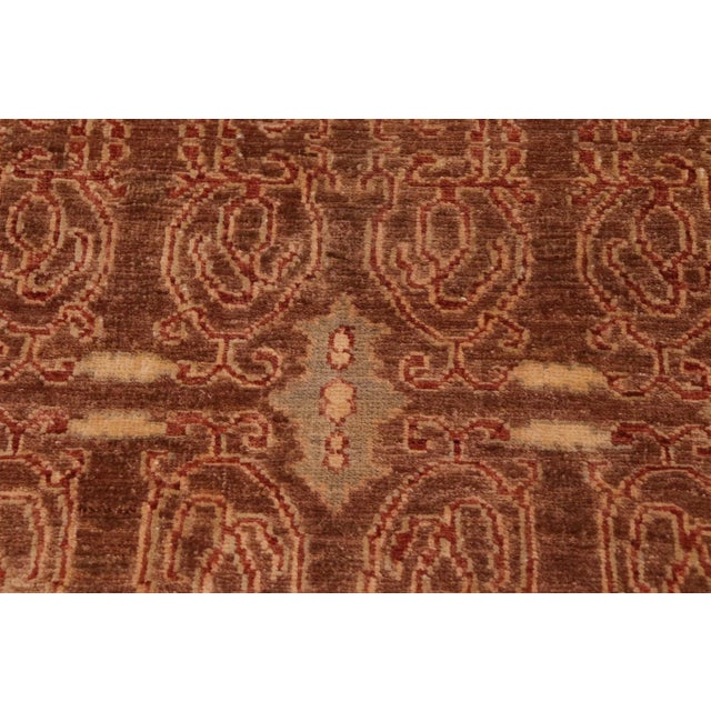 1990s 1990s Oriental Ziegler Brown Rust Hand-Knotted Wool Rug - 8'11'' X 11'9'' For Sale - Image 5 of 8