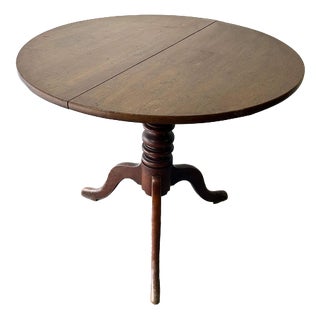 Antique Georgian English Oak Tilt-Top Tripod Base Table For Sale