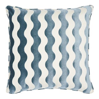 Schumacher The Wave 20" Pillow in SKY For Sale
