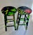 Pair of Vintage Greeff "Summertime Collection" Fabric Wrapped Wooden Counter Stools For Sale In New York - Image 6 of 18