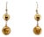 Vintage 14k Gold Articulated Double Ball Drop Pierced Earrings, A Pair For Sale