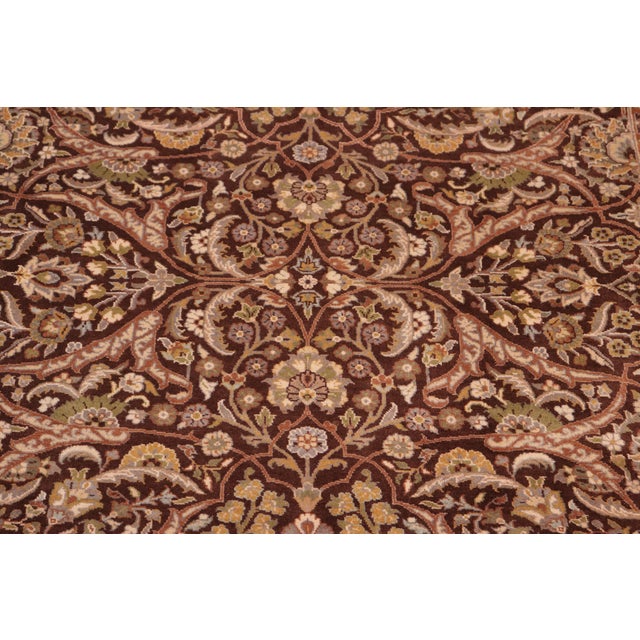 Elegant Pak-Persian Brown/Green Wool Rug - 8'0'' X 10'2'' For Sale - Image 4 of 9