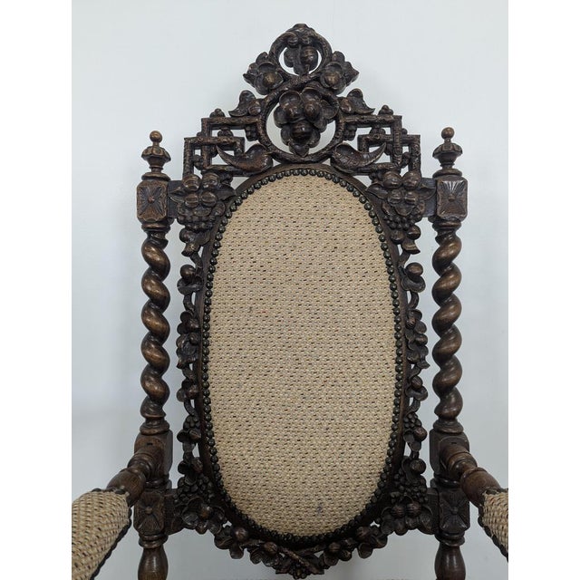 Louis XIII Oak Armchair For Sale - Image 3 of 7