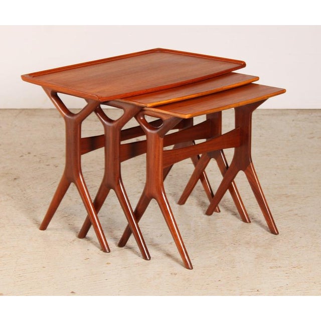 Mid-Century Danish Teak Nestig Tables by Johannes Andersen for CFC Silkeborg, 1960s, Set of 3 For Sale - Image 15 of 15