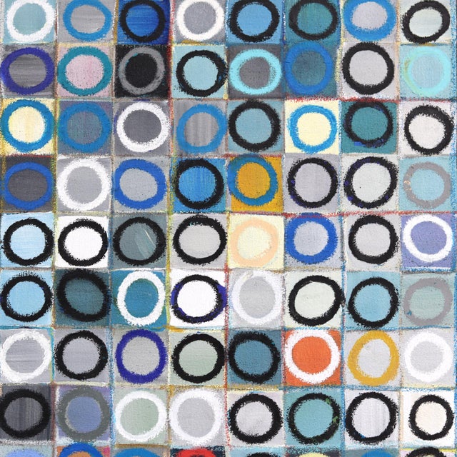 576 Circles v.5 - Large Original Geometric Abstract Acrylic and Oil Pastel Painting on Canvas by Brandon Neher For Sale - Image 4 of 9