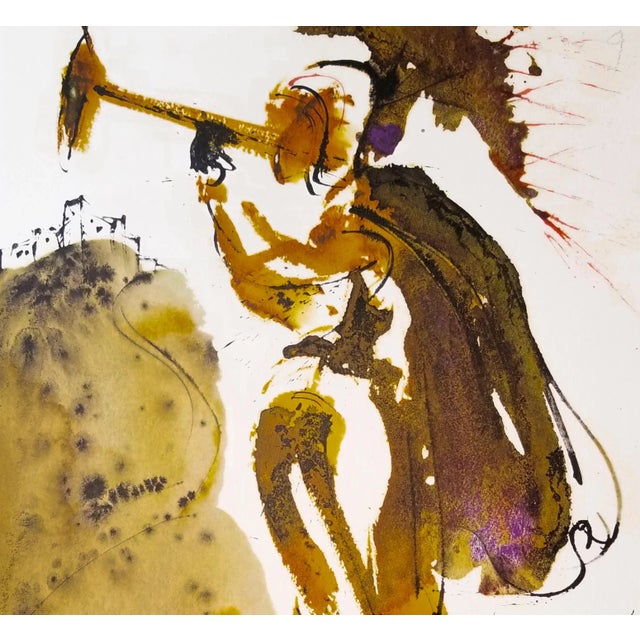 Color lithograph "Canite Tuba in Sion" (Blow the Trumpet in Zion, Joel Chapter 2) from Salvador Dalí's monumental five-...