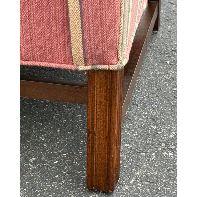 Textile Late 20th Century Pennsylvania House Wingback Chair With Ottoman For Sale - Image 7 of 12