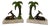 Art Deco French Bookends with Gazelles and Palm Trees, 1930s, Set of 2 For Sale