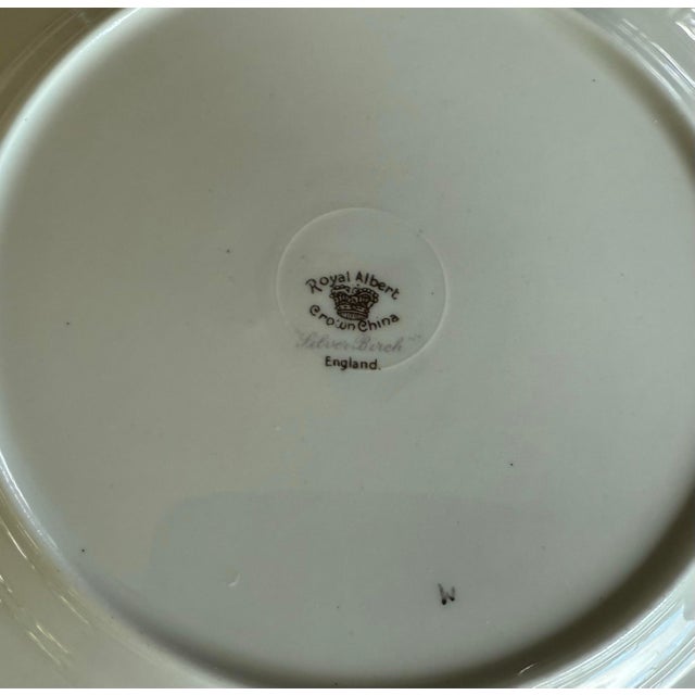 Set of 6 Royal Albert Bone China Salad Plates in the Silver Birch Pattern For Sale - Image 9 of 10